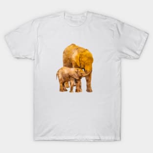 Mother Elephant and her Baby. Again! T-Shirt